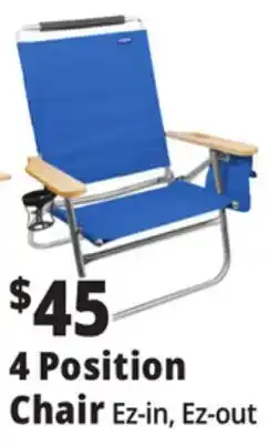 Ocean State Job Lot 4-Position Copa High Back Beach Chair offer