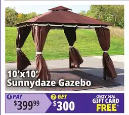 Ocean State Job Lot 10'x10' Sunnydaze Gazebo offer