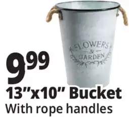 Ocean State Job Lot Tall Galvanized Steel Bucket With Rope Handles offer