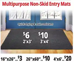 Ocean State Job Lot Multipurpose Non-Skid Entry Mats offer