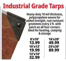 Ocean State Job Lot Industrial Grade Tarps offer