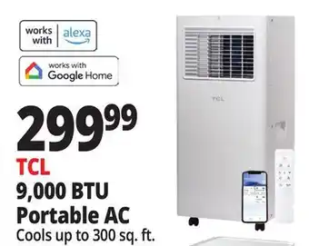 Ocean State Job Lot TCL 9 500 BTU (6 000 DOE) Smart Portable Air Conditioner offer