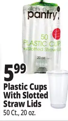 Ocean State Job Lot Plastic Cups With Slotted Straw Lids offer