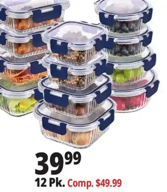Ocean State Job Lot Home Living 12 Piece Glass Navy Storage Set with Lids offer