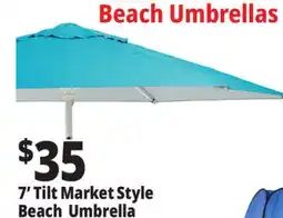 Ocean State Job Lot 7' Market Style Tilting Beach Umbrella offer