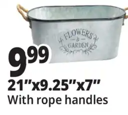 Ocean State Job Lot Galvanized Steel Garden Trough with Rope Handles 21 x 9.25 offer
