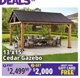 Ocean State Job Lot 13'x15' Cedar Gazebo offer