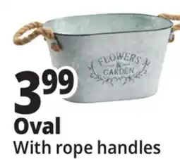 Ocean State Job Lot Galvanized Oval Planter with Rope Handles offer