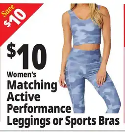Ocean State Job Lot Women's Matching Performance Leggings or Sports Bras offer