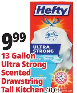 Ocean State Job Lot Hefty Ultra Strong Citrus Twist 13 Gallon Trash Bags 40 Count offer