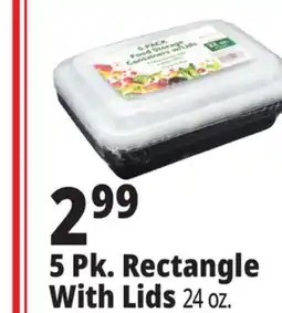 Ocean State Job Lot Food Storage 24 oz Rectangle Containers with Lids 5 Count offer