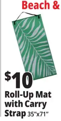 Ocean State Job Lot Roll-Up Beach Mat with Strap 35x71 offer
