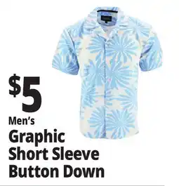 Ocean State Job Lot Men's Graphic Short Sleeve Button Down offer