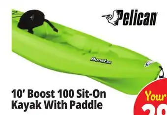 Ocean State Job Lot Pelican Boost 100 Kayak-Lime w/Paddle offer