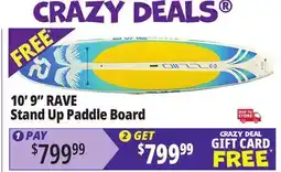 Ocean State Job Lot RAVE Sports 10' 9 Stand Up Paddle Board Blue offer