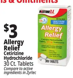 Ocean State Job Lot Allergy Relief Cetirizine Hydrochloride offer