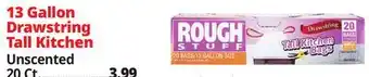 Ocean State Job Lot Rough Stuff 13 Gal Tall Kitchen Trash Bags with Drawstring 20 Count offer