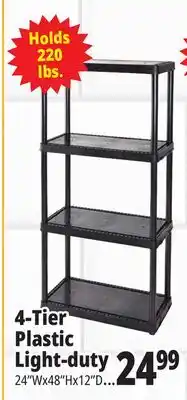 Ocean State Job Lot Maxit 4-Tier Plastic Shelving Unit 48 offer