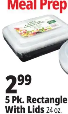 Ocean State Job Lot Food Storage 32 oz Rectangle Containers with Lids 5 Count offer