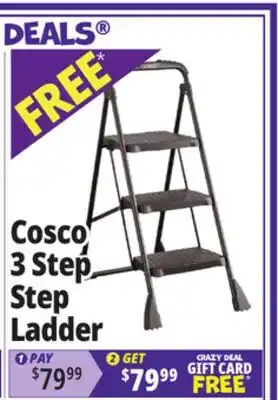 Ocean State Job Lot Cosco 3-Step Folding Step Stool with Top Cap Black offer