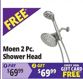 Ocean State Job Lot MOEN 3-Spray 7.5 in. Dual Tub Wall Mount Fixed and Handheld Shower Head Brushed Nickel offer