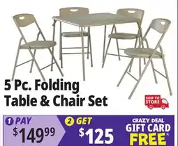 Ocean State Job Lot Cosco 5-Piece Folding Table and Chair Set Black offer