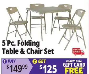 Ocean State Job Lot Cosco 5-Piece Folding Table and Chair Set Black offer