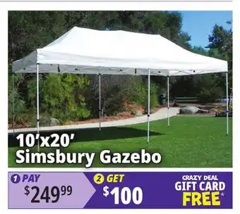 Ocean State Job Lot Simsbury 10' x 20' One-Touch Pop-Up Gazebo offer