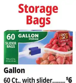 Ocean State Job Lot Food Lock Easy Slider Gallon Storage Bags 60 Count offer