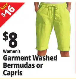 Ocean State Job Lot Women's Garment Washed Bermudas or Capris offer