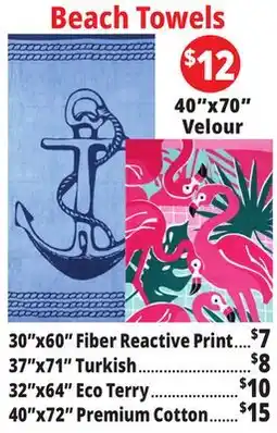 Ocean State Job Lot Beach Towels 40x70 Velour offer