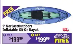 Ocean State Job Lot NorEast Outdoors 9' Inflatable Kayak Blue offer