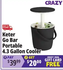 Ocean State Job Lot Keter Go Bar Portable 4.3 Gallon Cooler Graphite/Cream offer