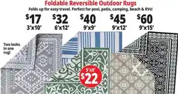Ocean State Job Lot Foldable Reversible Outdoor Rugs offer