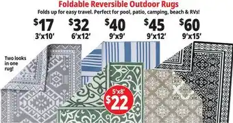 Ocean State Job Lot Foldable Reversible Outdoor Rugs offer