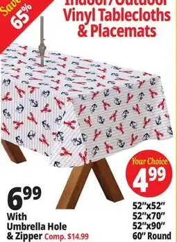 Ocean State Job Lot Indoor/Outdoor Vinyl Tablecloths & Placemats offer