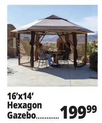 Ocean State Job Lot Hexagon Pop Up Gazebo 16' x 14' offer