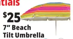 Ocean State Job Lot 7' Fiberglass Tilting Beach Umbrella offer