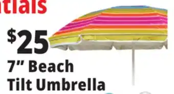 Ocean State Job Lot 7' Fiberglass Tilting Beach Umbrella offer