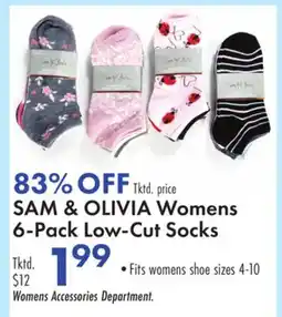 Boscov's SAM & OLIVIA Women's 6-Pack Low-Cut Socks offer