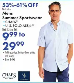 Boscov's Mens Summer Sportswear offer