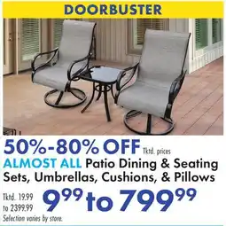 Boscov's ALMOST ALL Patio Dining & Seating Sets, Umbrellas, Cushions, & Pillows offer