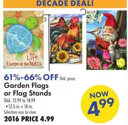 Boscov's Garden Flags or Flag Stands offer