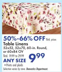 Boscov's Table Linens offer