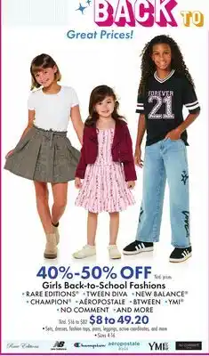 Boscov's Girls Back-to-School Fashions offer