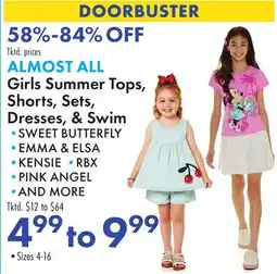 Boscov's ALMOST ALL Girls Summer Tops, Shorts, Sets, Dresses, & Swim offer