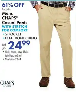 Boscov's Mens CHAPS Casual Pants WITH STRETCH FOR COMFORT offer