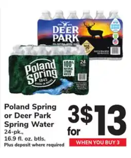 ACME Poland Spring or Deer Park Spring Water offer