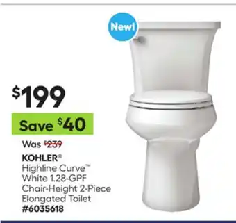 Lowe's Highline Curve White 1.28-GPF Chair-Height 2-Piece Elongated Toilet offer