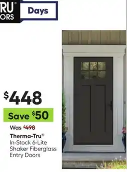 Lowe's In-Stock 6-Lite Shaker Fiberglass Entry Doors offer